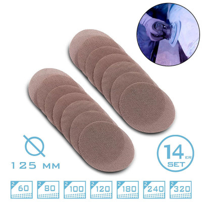 STAHLWERK Шлифовъчни дискове комплект от 14 бр. - Ø 125 mm