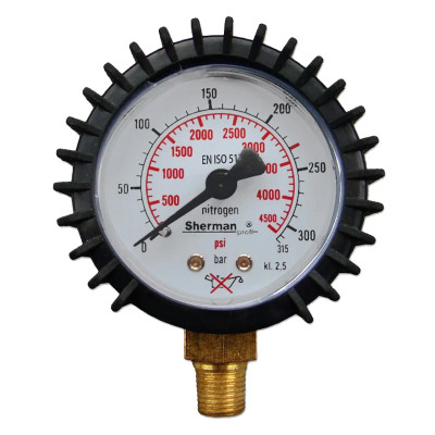Манометър за редуцир вентил за азот,  Ø 50 mm, 315 bar