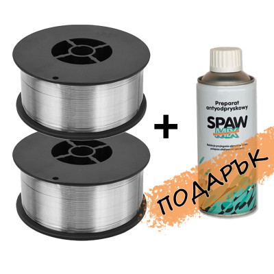 2 бр. Тръбно флюсова тел AWS E71T-GS - Ø 0.8 mm 1 кг + Спрей против пръски SPAWMIX - 400 мл