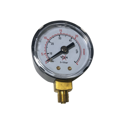 Манометър за редуцир-вентил за Аргон и Въглероден диоксид (MINI) 0-32 l, Ф50mm M10x1