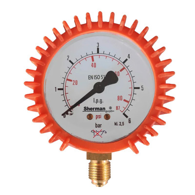 Манометър за редуцир вентил за пропан Turbo,  Ø 63 mm, 6 bar, 1/4" RH