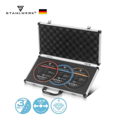 STAHLWERK Комплект диамантени режещи дискове 125 x 22,23 mm от 3 диска