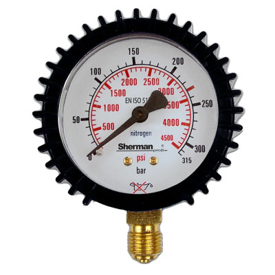 Манометър за редуцир вентил за азот Turbo,  Ø 63 mm, 315 bar, M12x1.5 RH