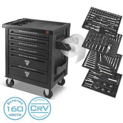 Количка с инструменти STAHLWERK Shark - 160 части