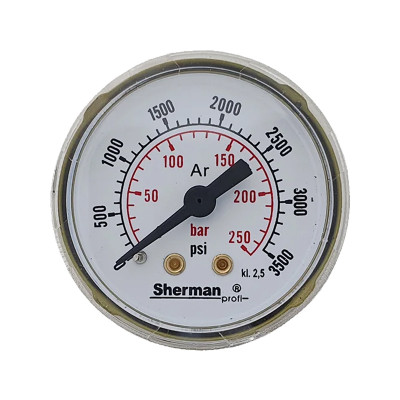 Манометър за редуцир вентил RBR-Ar/CO₂ Ø 40mm, 250 bar