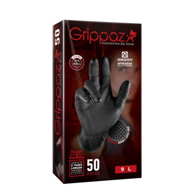 Еднократни нитрилни ръкавици GRIPPAZ® 246, черни, 50 бр.
