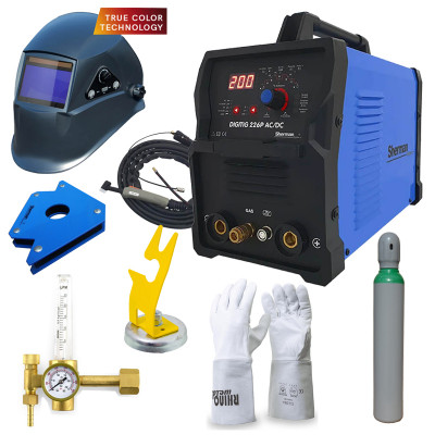Стартов Комбо продукт за заварчици с Инверторен заваръчен апарат Sherman DIGITIG 226P AC/DC