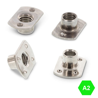 Заваръчна гайка с 2 точки на заваряване – неръждаема A2