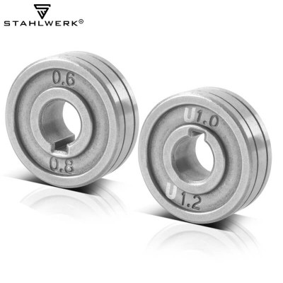 STAHLWERK Комплект 2бр. телоподаващи ролки с V-профил 0.6 / 0.8 mm и U-профил 1.0 / 1.2 mm