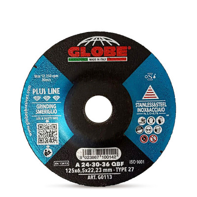 GLOBE Диск за шлайфане на метал и неръждаема стомана Plus Line, 125 x 6.5