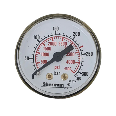 Манометър за редуцир вентил с флоуметър RBR-Ar/CO₂ Ø 40mm, 315 bar