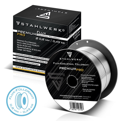 STAHLWERK Неръждаема Тръбно Флюсова МИГ тел E308LFC Ø 0.8 mm / 0.45 kg
