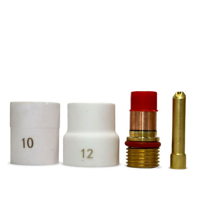 Комплект TIG аксесоари с керамична дюза с цедка #10 и #12 (4 части) за T17/18/26