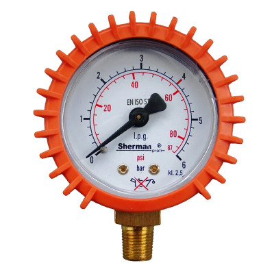 Манометър за редуцир вентил за пропан,  Ø 50 mm, 6 bar