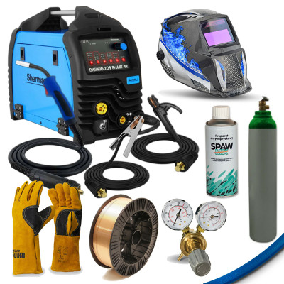 Стартов Комбо продукт за заварчици със Синергичен инверторен заваръчен апарат Sherman DIGIMIG 209 ProHIT 4R - Вариант 1