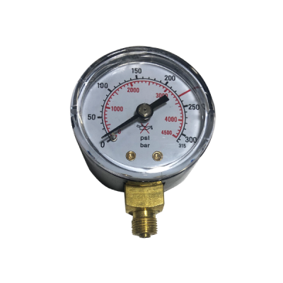 Манометър за редуцир-вентил за Аргон и Въглероден диоксид (MINI) 0-315 bar,Ф50 mm M10x1