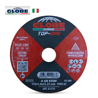 GLOBE Диск за рязане на метал и неръждаема стомана Top One - Plus Line, 125x1.0 mm